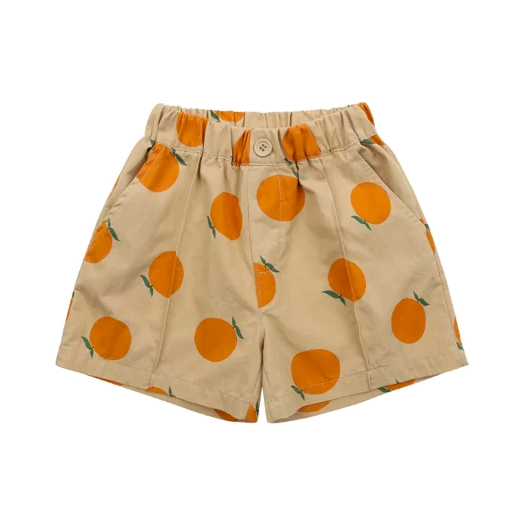 Orange Print Shorts
